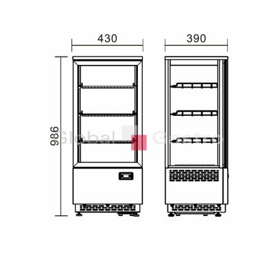 Vitrína chladící RT 78L 8 nerez |  116174004